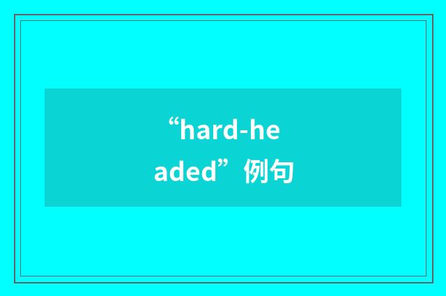 “hard-headed”例句