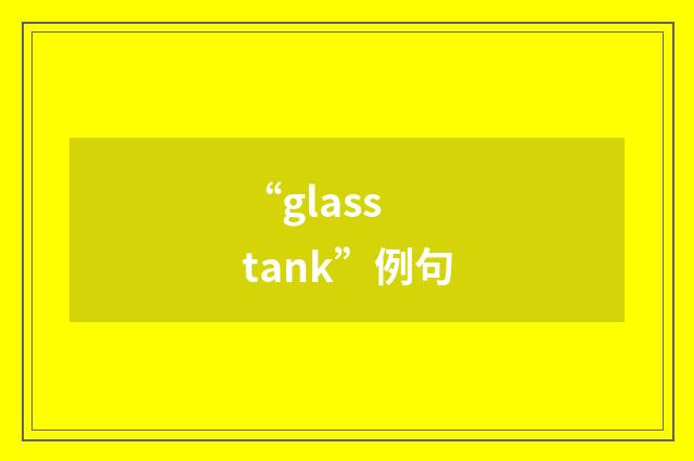 “glass tank”例句