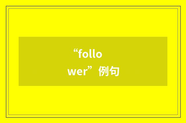 “follower”例句