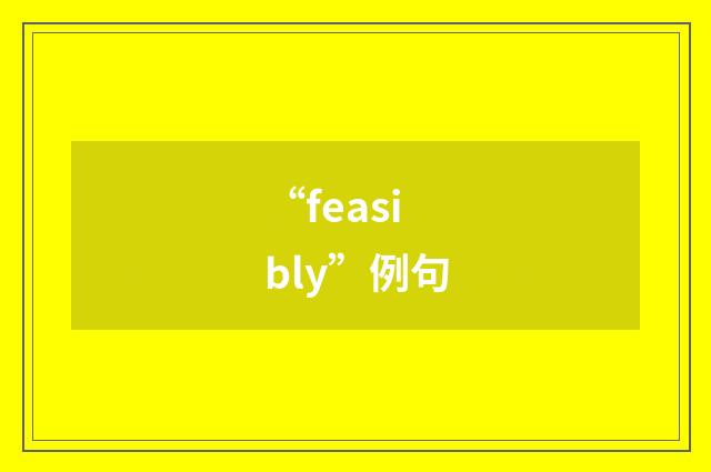 “feasibly”例句