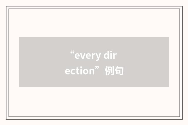 “every direction”例句