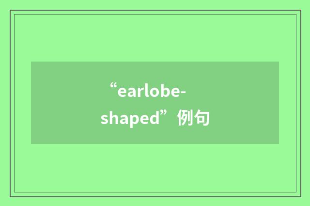 “earlobe-shaped”例句