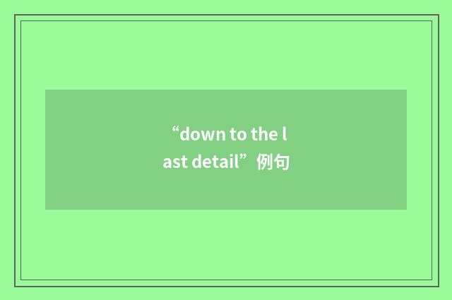 “down to the last detail”例句