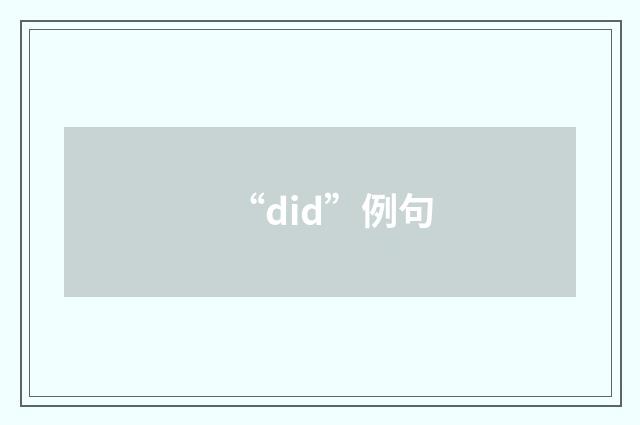 “did”例句
