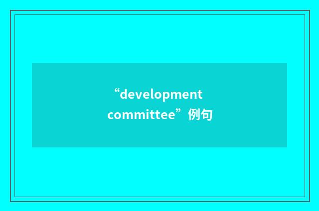 “development committee”例句