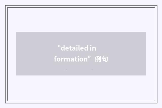 “detailed information”例句