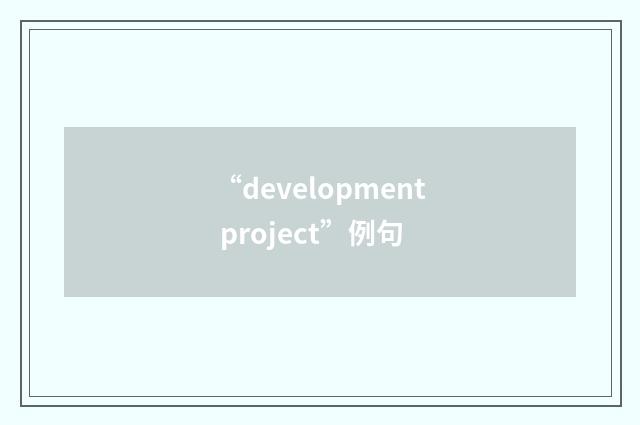 “development project”例句