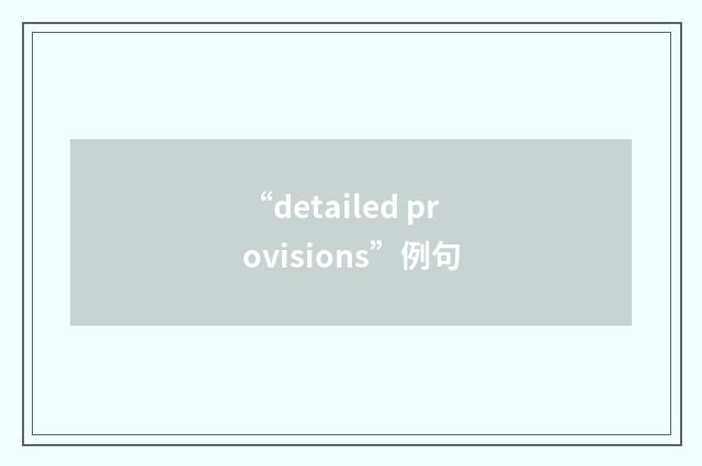 “detailed provisions”例句