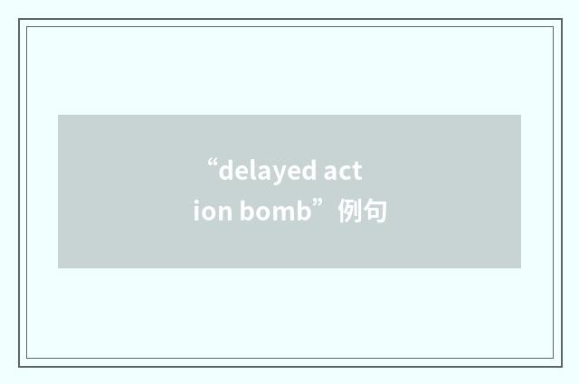 “delayed action bomb”例句