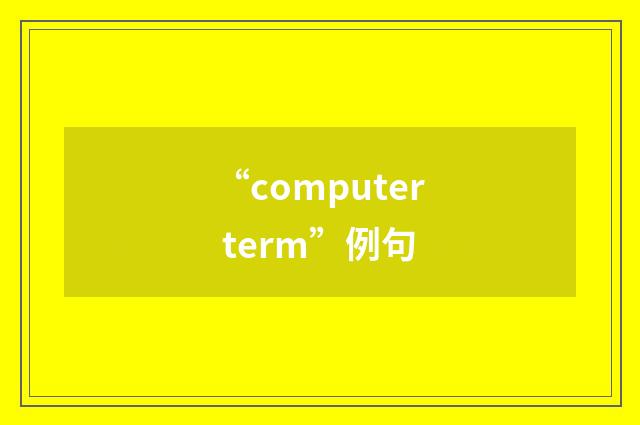 “computer term”例句
