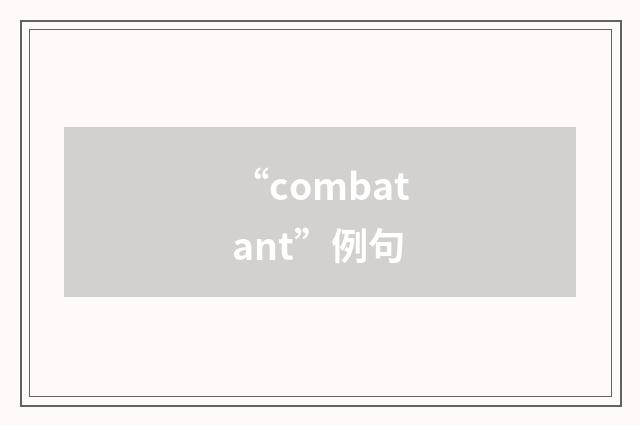 “combatant”例句