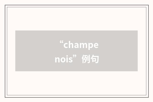“champenois”例句