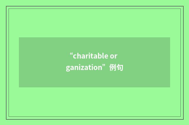 “charitable organization”例句