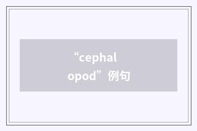 “cephalopod”例句