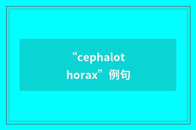 “cephalothorax”例句