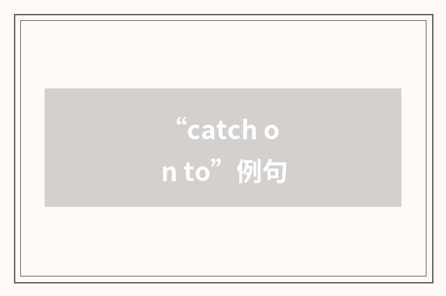“catch on to”例句