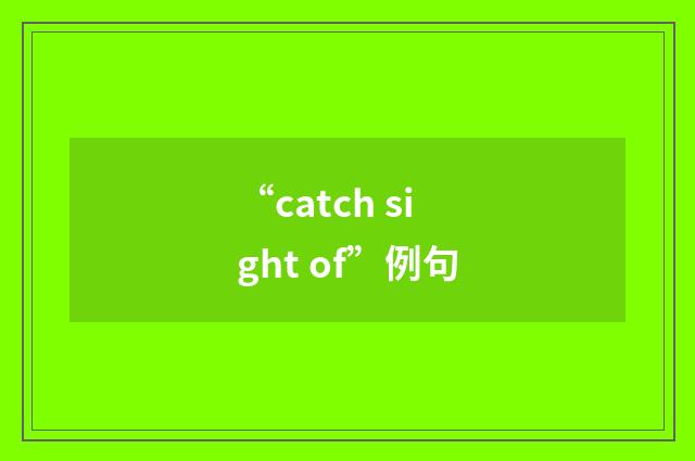 “catch sight of”例句