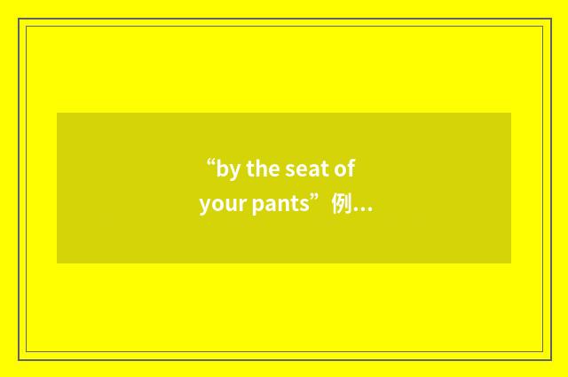 “by the seat of your pants”例句