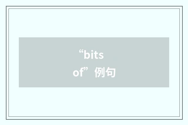“bits of”例句