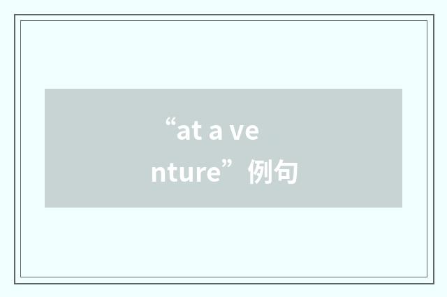 “at a venture”例句