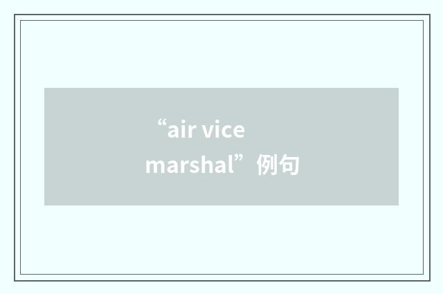 “air vice marshal”例句