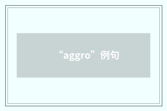 “aggro”例句