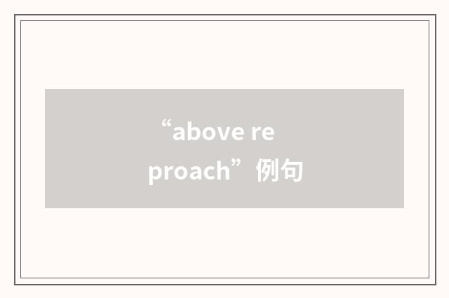 “above reproach”例句