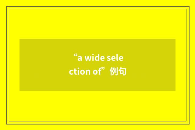 “a wide selection of”例句
