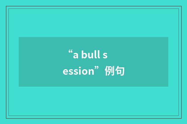 “a bull session”例句