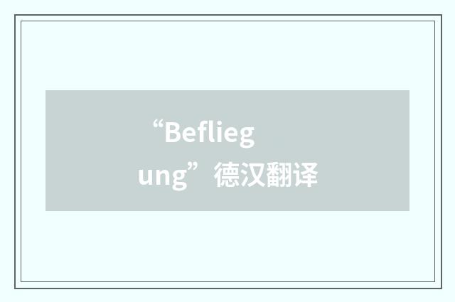 “Befliegung”德汉翻译