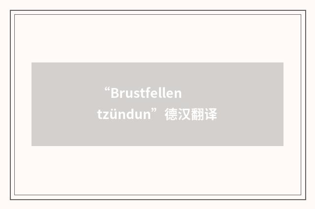 “Brustfellentzündun”德汉翻译