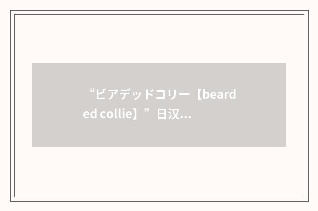“ビアデッドコリー【bearded collie】”日汉翻译