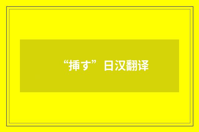 “挿す”日汉翻译