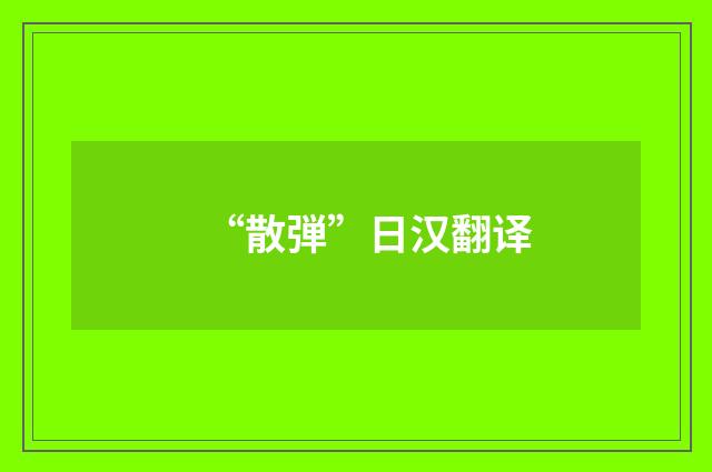 “散弾”日汉翻译