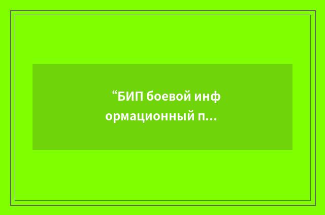 “БИП боевой информационный пост”俄汉翻译