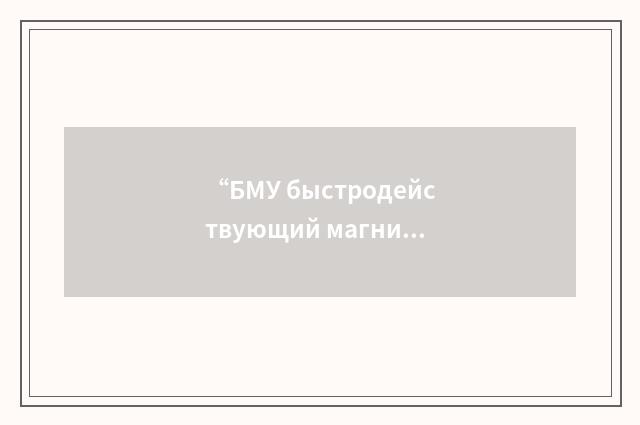 “БМУ быстродействующий магнитный усилитель”俄汉翻译