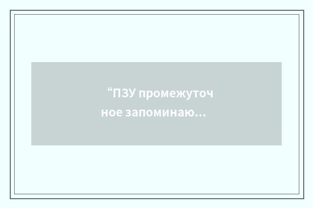 “ПЗУ промежуточное запоминающее устройство”俄汉翻译