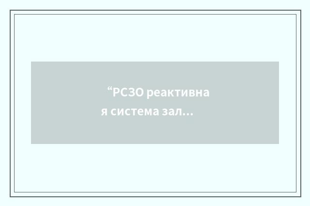 “РСЗО реактивная система залпового огня”俄汉翻译