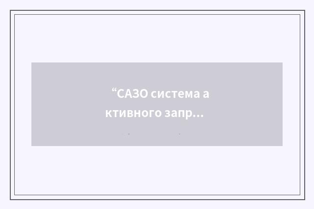 “САЗО система активного запрос-ответа”俄汉翻译