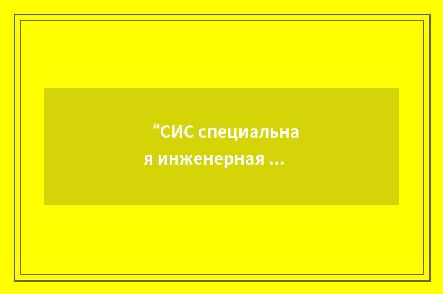 “СИС специальная инженерная служба”俄汉翻译