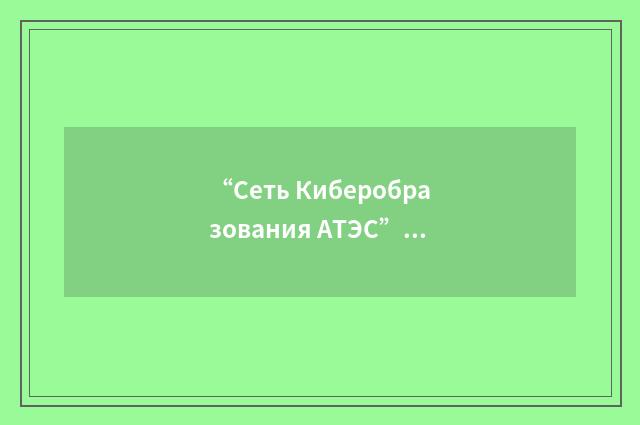 “Сеть Киберобразования АТЭС”俄汉翻译