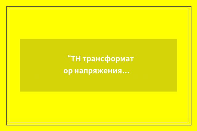 “ТН трансформатор напряжения”俄汉翻译