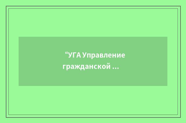 “УГА Управление гражданской авиации”俄汉翻译