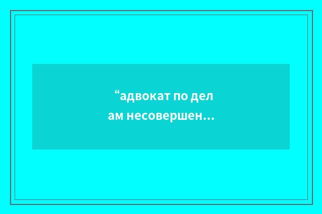 “адвокат по делам несовершеннолетних”俄汉翻译