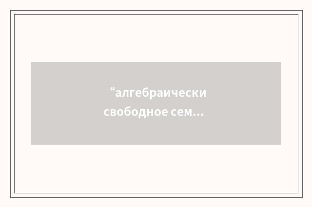 “алгебраически свободное семейство элементов”俄汉翻译