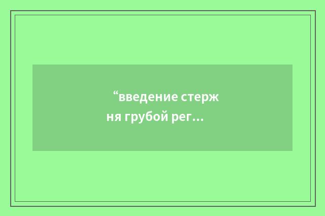 “введение стержня грубой регулировки”俄汉翻译
