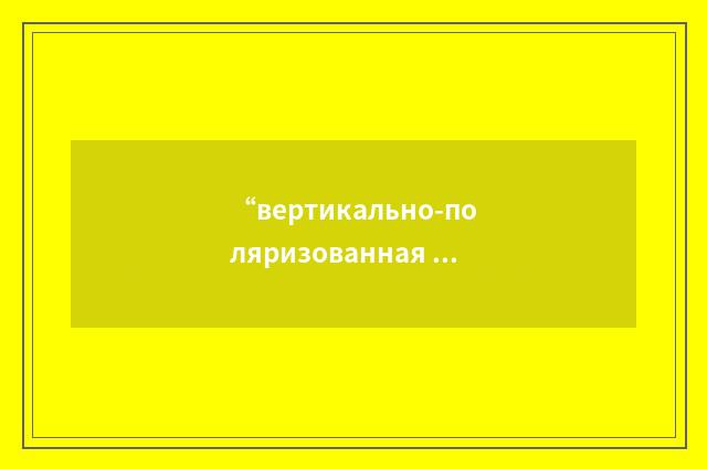 “вертикально-поляризованная волна”俄汉翻译