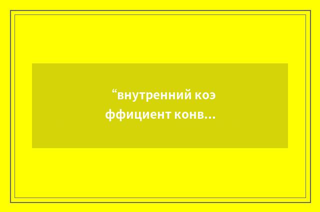 “внутренний коэффициент конверсии”俄汉翻译
