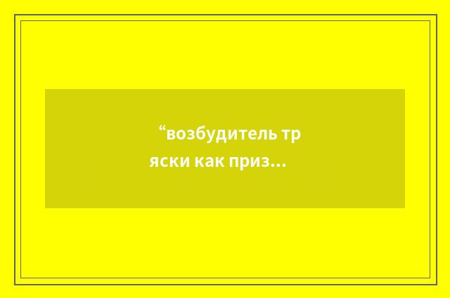 “возбудитель тряски как признака сваливания”俄汉翻译