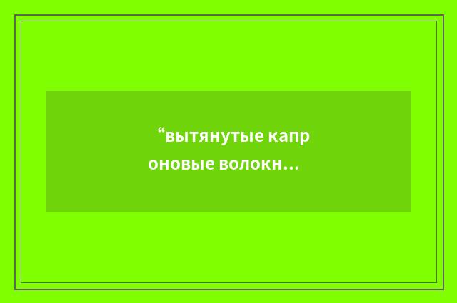 “вытянутые капроновые волокна”俄汉翻译